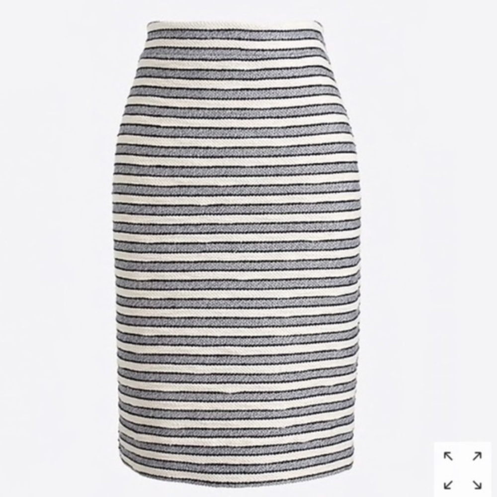 J.Crew Striped Terry Embroidered Pencil Skirt